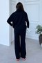 Women's Navy Blue Soft Textured Top and Bottom Set - 7