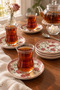 Gülizar 6-piece porcelain tea saucer set - 3