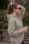 Women's Winter 3-Strand Fleece Hooded Oversize Sweatshirt with Cut-Out Pockets - 5