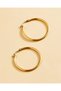 Women Gold Plain Earrings (3 Pair) - 2