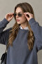 Women's Winter 3-Strand Fleece Inside Crew Neck Sweatshirt with Soft Texture and Comfortable Cut - 6