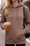 Women's Winter 3-Strand Fleece Hooded Oversize Sweatshirt with Kangaroo Pocket - 4