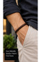 Celmoro Brown Leather Men's Bracelet - Open Weave with Silver Sphere End