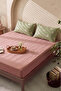 Powder Brown Minimal Green Daisy Double Flat Sheet Set - 3 Pieces - 5