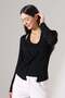 Women's Inside-Over-Neck, Outside-Cross-Tied Long Sleeve Blouse 22320 - 4