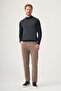 Navy Blue-Fume Turtleneck Long Sleeve Knitted Comfort Fit Cotton Sweater 1012265154 - 2