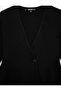 Button Detailed Long Balloon Sleeve Peplum Double Breasted Collar Knitwear Cardigan - 3