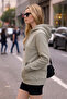 Women's Winter 3-Strand Fleece Hooded Oversize Sweatshirt with Kangaroo Pocket - 5