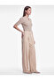 High Waist Belted Pocketed Pleated Wide Leg Fabric Trousers - 2