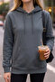 Women's Winter 3-Strand Fleece Hooded Oversize Sweatshirt with Kangaroo Pocket - 2