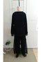 Women's long sleeve crew neck viscose two-piece set with lace detail: blouse and pants - 5