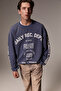 Grateful Men's Long Sleeve Printed Blue Sweatshirt - 2