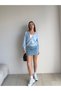 Turtleneck Zippered Soft Textured Sweatshirt - 5