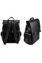 Black Genuine Leather Sports Men's Backpack with Laptop Compartment and Side Pockets // Grd260905Wt1890 - 2