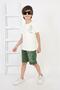 Boy's Printed T-Shirt and Shorts Set - Summer Cotton 2-Piece Combination 2507 Green