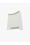Ribbed Asymmetrical Cut Viscose Blend Boat Neck Long Sleeve Slim Fit T-Shirt - 2
