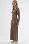 Modal Textured Zippered Collared High Waist Wide Leg Two-Piece Set - 2