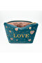 Blue Love Embroidered Velvet Makeup Bag & Organizer 23X15X7 cm - 5