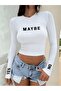 Long Sleeve Maybe Printed Blouse Body