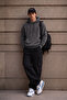 Men's Winter Thick Fleece Lined Soft Textured Hooded Oversize Sweatshirt with Kangaroo Pocket - 2