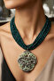 Margazi̇t Multi-Crystal Necklace with Stone End Pieces 6 Mm.