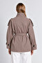 High Collar Belted Trench Coat Lgx0020 Vi̇zon - 2