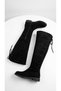 Artı-Artı-60-Dz0404 Women's Daily Over-The-Knee Black Suede Riding Boots - 7