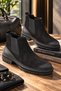 Brawn Genuine Leather Men's Chelsea Boots with Vintage Toe Detail and Elastic Thick Sole - 3