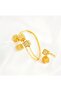 24K Gold Plated Copper Square Jewelry Set, Hollow Design Bangle and Matching Ring, 2 Pieces - 3