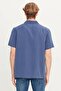 Relaxed Fit Wide Cut Soft Textured Navy Blue Shirt - 2