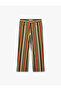 Striped Cotton Straight Denim Trousers - Straight Jeans