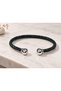 Mirelto Greenorb Dark Green Leather Men's Bracelet - Open Weave Design with Globe End - 3
