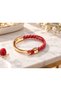 Merlano Coralarc Coral Pink Leather Men's Bracelet - Rose Tone Open Clasp - 2
