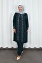 Large Size Mother's Set with Stones on the Sleeves Emerald Hnt2101 - 3