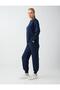 Navy Blue High Waist Skinny Leg Jogger Pants with Pockets - 4