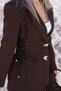 Brown Side Tie Detail Blazer Suit - 5
