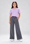 Joi̇ Girls' Wide Leg Sweatpants with Pockets, Elastic Waist, Comfortable Pants with Slit Detail on the Leg