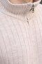 Stone Color Double Zipper Slim Fit Striped Men's Knitwear Cardigan E7522 - 3