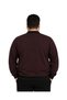 Men's Large Size Melange Burgundy Thessaloniki Polo Collar Sweatshirt 5Xl-6Xl-7Xl-8Xl - 3