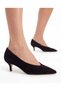 Lucia Black Suede Low-Heel Stiletto - 5