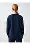Navy Blue Relaxed Fit Crew Neck Modal Sweatshirt - 7