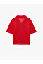 Polo Collar Short Sleeve Openwork Mesh Shirt with Pockets - 3