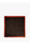 Leopard Patterned Contrast Stripe Edge Detailed Square Shawl - 2