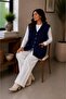 Front Buttoned Double Pocket V-Neck Women's Knitted Vest - 5