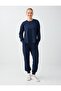 Navy Blue Relaxed Fit Crew Neck Modal Sweatshirt - 2