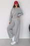 Women's Crew Neck Sweatshirt Baggy Wide Leg Sweatpants Two-Piece Set - 6
