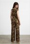 Women's Blouse with Ruffle Detail Blz02305 Khaki - 2