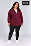 Women's Plus Size Zippered Hooded Long Oval Hem Cardigan Spr26Bhr993