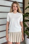 Crew Neck Glittery Soft Textured Blouse - 3