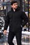 New Season Relaxed Men's Comfortable Fit Hooded Coat, Black